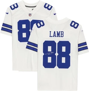 CeeDee Lamb Dallas Cowboys Autographed White Nike Limited Jersey - Picture 1 of 5