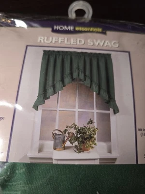 Home Essentials Ruffled Swag (green) 66Wby30L - Image 1 of 3