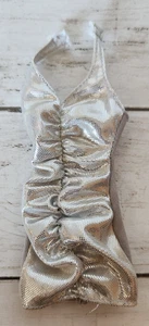 Barbie Fashionistas Silver Sparkly Halter Dress Ruched Party Doll Size READ - Picture 1 of 4