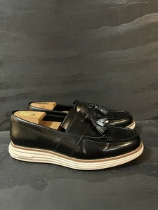 Cole Haan Original Grand Herren Größe 10 Schwarz Kiltie Halbschuh 10 Jahre Jubiläumsausgabe - Bild 1 von 8