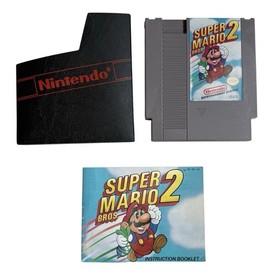 Super Mario Bros. 2 Nintendo Game NES + Sleeve & Instruction Booklet Manual