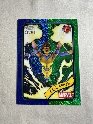 2025 TOPPS Chrome Marvel Comic Blue & Green Shimmer Solarus 027/199 - Image 1 of 2