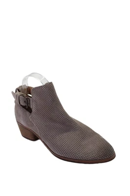 Dolce Vita Womens Suede Textured Pointed Toe Buckle Booties Beige Size 8 - Image 1 of 4