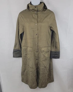 MYCRA PAC One Damen Gr. 1-S/M Regenmantel Jacke GRÜN glänzend künstlerisch Wende Druckknopf - Bild 1 von 24