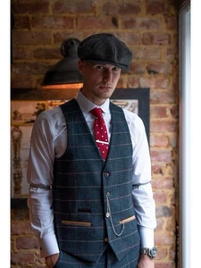 Marc Darcy Eton Navy Blue Waistcoat Tweed Size 50 Wedding BRAND NEW WITH TAGS - Picture 1 of 9