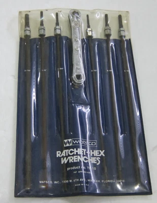 WATSCO HEX RATCHET WRENCHES TL-10 3/16, 1/8 7/64 3/32 9/64 & 5/32 - Image 1 of 4