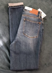 Jeans Judy Azul Talla 3/26 Elástico Puño Enrollado Pierna Recta Nuevos con Etiquetas #82449 - Imagen 1 de 10