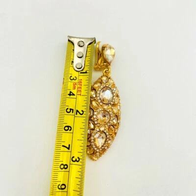 OSCAR DE LA RENTA Gold-plated and Crystal Rhinestone Drop Earrings - Image 1 of 4