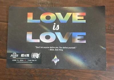 Las Vegas Aces WNBA Poster vs Minnesota Lynx Pride Love is Love 6/11/24 BrandNew Foto 1 de 2