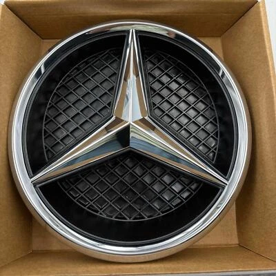Fit For Mercedes-Benz Front Grill Star Emblem Silver Badge W205 C300 C117 GLA250 - Image 1 of 4