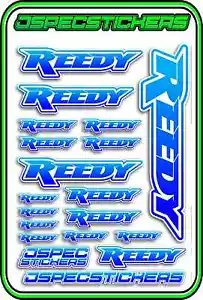 REEDY RC ESC MOTOR BRUSHLESS SERVO CAR STICKER DECAL A5 BNIP JSPEC BLUE BLEND W - Picture 1 of 8