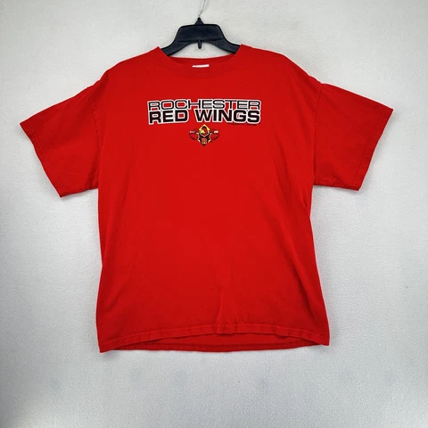 Rochester Red Wings Baseball 2008 Retro Logo Cotton T-Shirt - Adult L - Red Cover