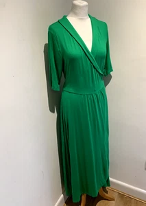 Boden maxi Dress UK 16 L Women's Wrap V-Neck Relaxed jersey Stretch Tie Waist - Picture 1 of 11