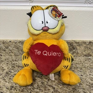 Vintage Garfield “Te Quiero” 14” Spanish Valentines Day Plush Toy Brand New NWT - Picture 1 of 6