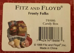 Fitz and Floyd Frosty Folks Schmuckschatulle/Zuckerdose mit Deckel/Süßigkeitenschale wird nicht mehr hergestellt - Bild 1 von 8
