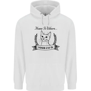 Home Is Where Your Cat Is Funny Kitten Childrens Kids Hoodie - Picture 1 of 72