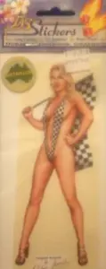CAR/BUMPER STICKER: JAS STICKER ~BLOND GIRL WITH FLAG CHAYSE # STG206B - Picture 1 of 1