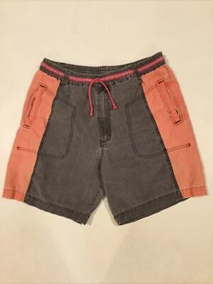 VTG 90s Color Blocked Men's Gitano Canvas Shorts - Size L 36-38 Gray/Red/Pink - Image 1 of 4