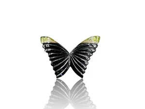 Genuine Bio Tourmaline Hand Carved Butterfly Wings Healing Crystal Birthstone - Picture 1 of 4