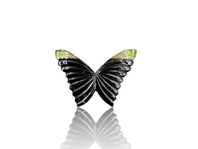 Genuine Bio Tourmaline Hand Carved Butterfly Wings Healing Crystal Birthstone - Image 1 of 4