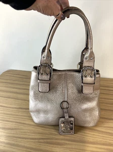 Tignanello Leather Metallic Champaign Handbag - Picture 1 of 6