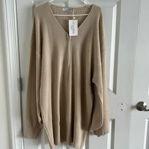 In The Style NWT Women's Zip Up Cardigan Cream Size 18/20 - Picture 1 of 4