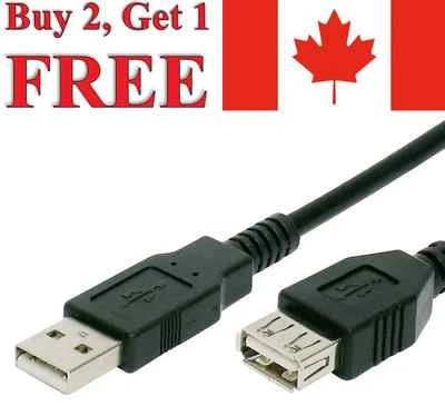 USB to USB Extension Cable 2.0 Male to Female Data Charger Extender - Image 1 of 2