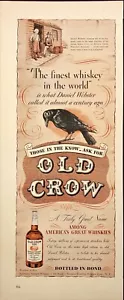 1942 Old Crow Kentucky Whiskey Daniel Webster Vintage Print Ad - Picture 1 of 6