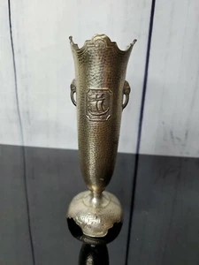 Vaso vintage in metallo con elefanti e navi da carico - colore argento - Foto 1 di 12
