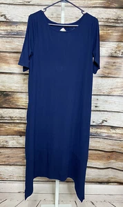 Cuddl Duds Women's Size Small Navy Blue Flexwear Dress Short Sleeve Comfort - Picture 1 of 5