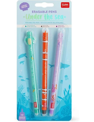 Set di 3 penne gel cancellabili MARE di LEGAMI Milano - Under the Sea - Immagine 1 di 4