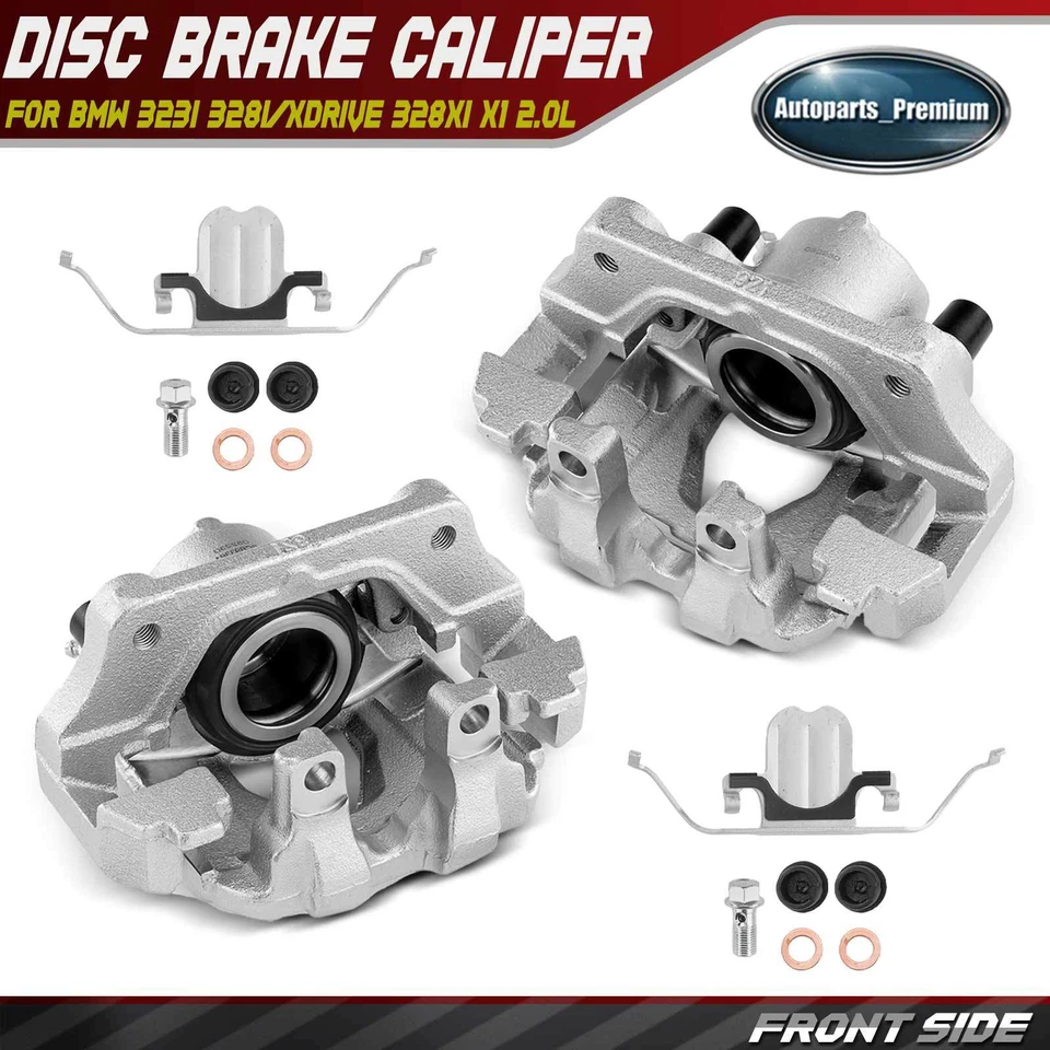 Pinza de freno de disco delantera 2 piezas con soporte para BMW 323i 328i/xDrive 328xi X1 Foto 1 de 4