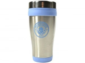 Taza de viaje metálica ejecutiva sin manos Man City FC idea de regalo de cumpleaños de Navidad - Imagen 1 de 3