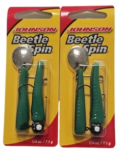 Johnsons BSVP 1/4 oz.-FC Original Beetle Spin 1/8 oz Dark Green/Black Stripe 2pk - Picture 1 of 2