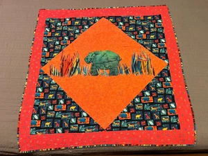 HANDMADE Baby Toddler Quilt/Play Mat/Wall Art Zoo Safari Animals 42" x 42" - Picture 1 of 14