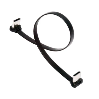 CY USB-C Angled Connector Type C to Slim Flat USB-C Power USB2.0 Data Cable 65W - Image 1 of 4