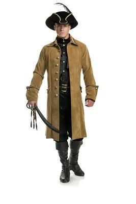 Buccaneer Pirate Jacket Caribbean Captain Fancy Dress Halloween Adult Costume - Image 1 of 2