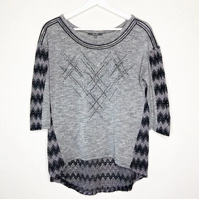 Suéter Miss Me Gris Estrás Adornado Lentejuelas Cuentas Borde Tejido Mixto S Foto 1 de 4