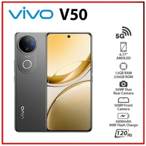 VIVO V50 5G 12GB+256GB BLACK Dual SIM Octa Core Unlocked Android Mobile Phone - Picture 1 of 5