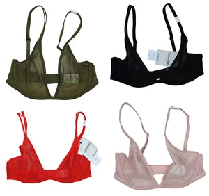 Calvin Klein Sheer Marquisette Underwire Plunge Light Shaping Women's Bra NWT - Picture 1 of 17