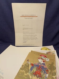 1980 Bjorn Wiinblad Danish MCM Cards Letter Letterhead SIGNED Guy Badse - Picture 1 of 10