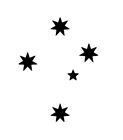 2x Southern Cross Stars Aussie Car Decal Sticker 10cm Black No Background