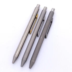 New Solid Titanium Ballpoint Mechanical Gel Business Pen Stationery Push Button - Picture 1 of 15