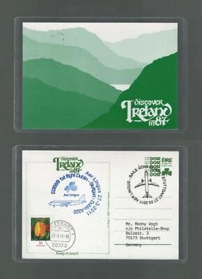 Cubierta de correo aéreo Irlanda Dublín a Stuttgart Alemania 2011 Discover Ireland PC Foto 1 de 3