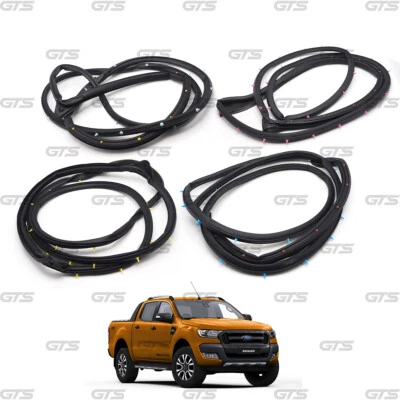 Set 4Dr Door Rubber Seal Weatherstrip For Ford Ranger T6 MC XLT 2012 - 2021 Foto 1 de 4