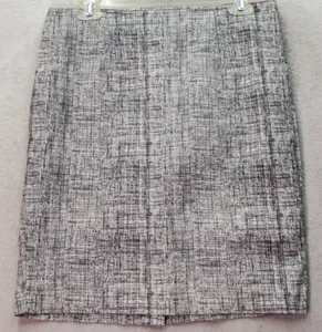 Katherine Barclay A Line Skirt Womens Size 6 Black White Stretch Vented Back Zip - Picture 1 of 6