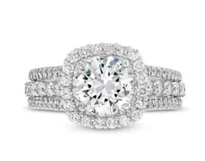 3.50 Ct Round Cut IGI Lab Grown Diamond Wedding Ring for Women in 950 Platinum - Picture 1 of 12