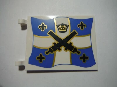 LEGO BANDERA PIRATAS 6X5 CAÑONES CRUZADOS CONTORNOS AMARILLOS CORONA SOBRE CRUZ 70412 Foto 1 de 3