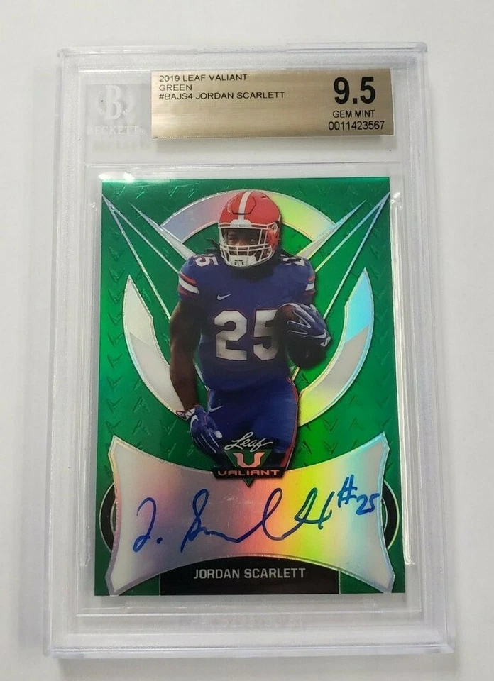 2019 Leaf Valiant Green Jordan Scarlett Auto Autograph RC #ed 28/ 75 BGS 9.5 Gem - Image 1 of 1