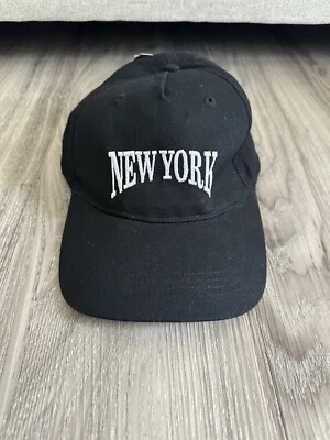 NUEVA YORK Sombrero Ajustable Negro Bordado de H&M, Nuevo Con Etiquetas Foto 1 de 4